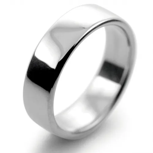 Slight or Soft Court Medium -  6mm Palladium Wedding Ring 